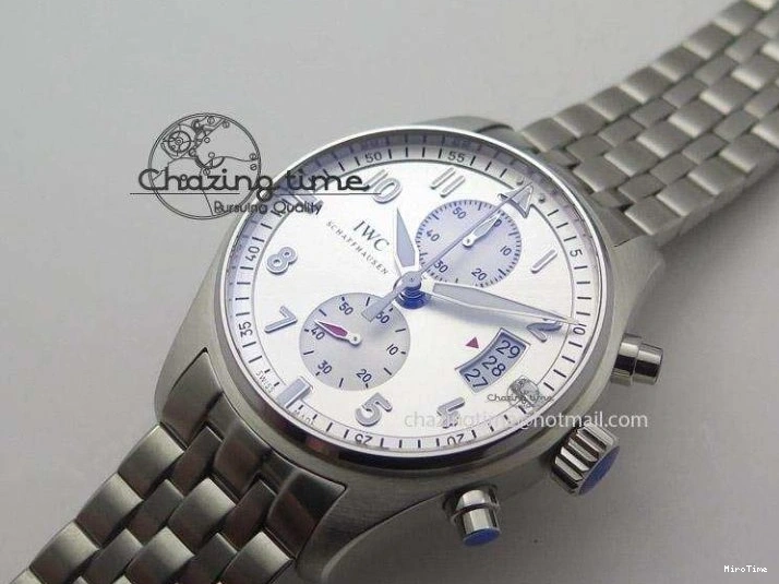 MIROTIME 0118 Pilot Chrono SS IW387809 ZF 1:1 Best Edition Silver Dial On SS Bracelet A Trendsetting 7327